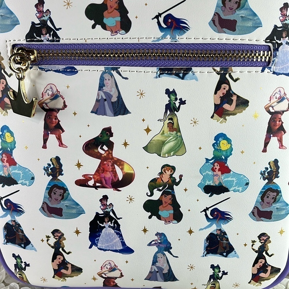 NWT DISNEY LOUNGEFLY Princess Dress Mini Backpack Purple Rare - Picture 2 of 8